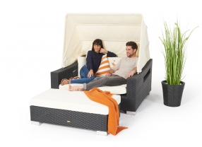 Rattan Liege Enjoy, Bank mit Polster