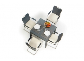 nevia rattan tisch 2 stühle schwarz