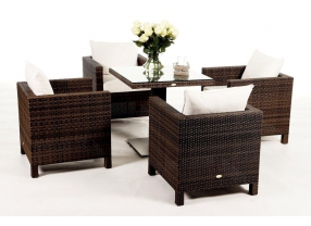 Rattan Tisch Set Cefilo mixed brown
