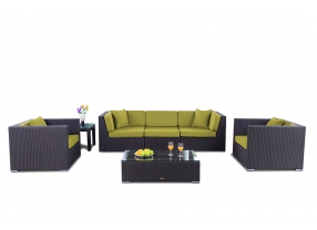 Rattan Gartenmöbel Bahama  Lounge Überzug lime