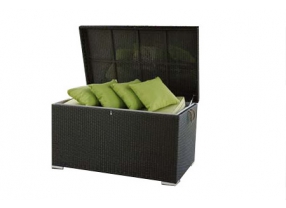 Rattan Gartenmöbel Kissentruhe big black