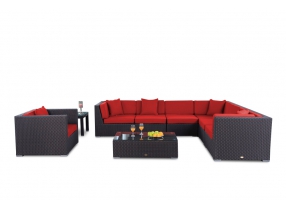 Rattan Gartenmöbel Mojo Lounge Überzug rot