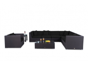 Rattan Gartenmöbel Mojo Lounge Überzug schwarz