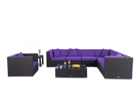 Rattan Gartenmöbel Mojo Lounge Überzug violett