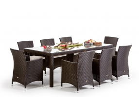 Gartenmöbel Tischset Casablanca Dining dark brown