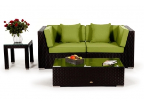 Rattan Lounge Colon: Polsterbezug Set green