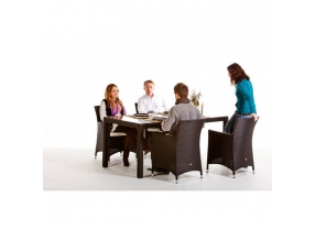 Rattan Lounge Gartenmöbel Toscana Dining dark brown