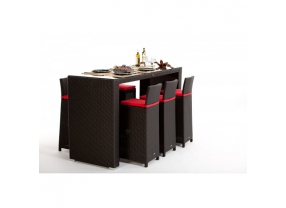 Rattan Bar Rouge schwarz