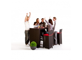 Rattan Bar Rouge schwarz