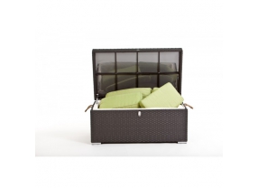 Rattan Lounge Gartenmöbel Kissentruhe brown