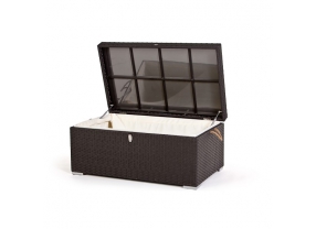 Rattan Lounge Gartenmöbel Kissen-Truhe black