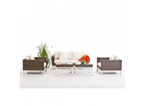 Rattan Lounge Baires graubraun