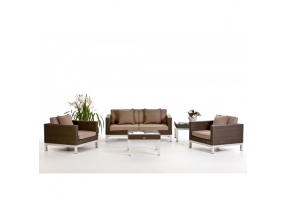 Rattan Lounge Baires graubraun