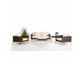 Rattan Lounge Baires graubraun