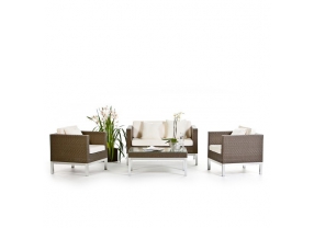 Rattan Lounge Cordoba graubraun
