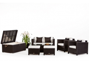 Rattan Lounge Sitzgruppe Diamand Combo black 