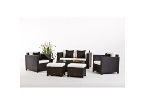 Rattan Lounge Sitzgruppe Diamand Combo black 