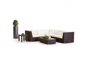 Rattan Lounge Guadeloupe brown, Überzug sand brown