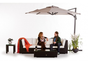 Rattan Lounge Gartenmöbel Sitzgruppe Las Lomas black