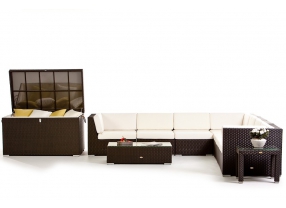 Rattan Lounge Sitzgruppe Panama Combo schwarz