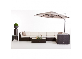 Rattan Lounge Sitzgruppe Panama Combo schwarz
