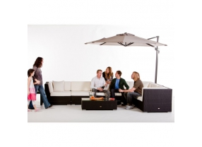 Rattan Lounge Sitzgruppe Panama Combo schwarz
