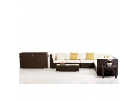 Rattan Lounge Sitzgruppe Panama Combo schwarz