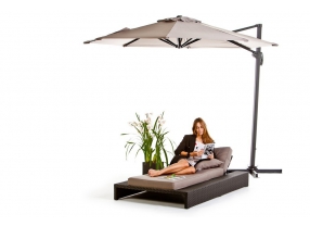 Rattan Liegestuhl Sonnenliege Feel Free black