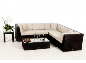 Rattan Lounge Guadeloupe black