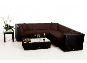 Rattan Lounge Guadeloupe black