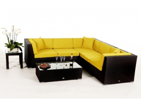 Rattan Lounge Guadeloupe black