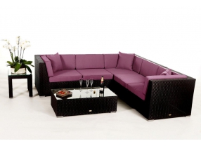 Rattan Lounge Guadeloupe black