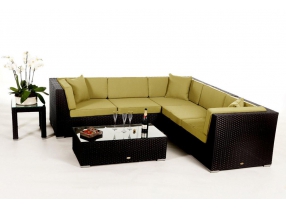 Rattan Lounge Guadeloupe black