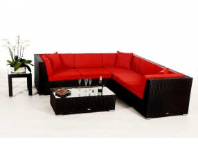 Rattan Lounge Guadeloupe black
