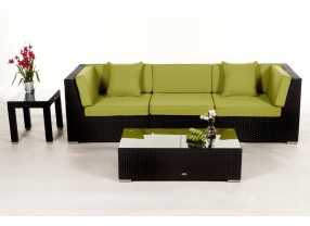 Rattan Lounge Gartenmöbel Sitzgruppe Las Lomas black