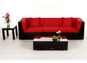 Rattan Lounge Gartenmöbel Sitzgruppe Las Lomas black