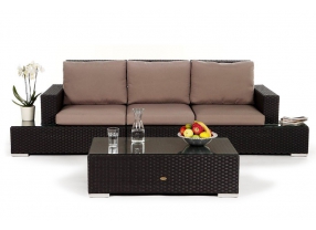 Selene Rattan Lounge, Polster Sandbraun