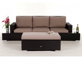 Selene Rattan Lounge, Polster Sandbraun