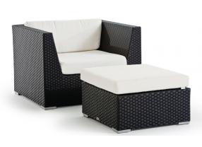 Rattan Lounge Sessel Panama schwarz
