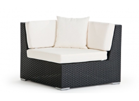 Eckteil Panama Rattan Lounge schwarz
