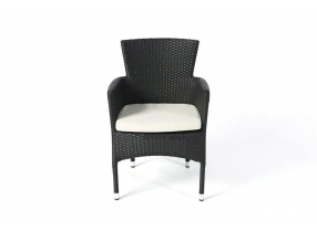 Boston Rattan Stuhl stapelbar black