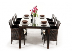 Rattan Tisch und Stühle Orichid Dining mix braun