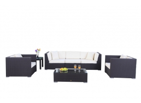 Rattan Gartenmöbel Lounge Bahama Überzug beige