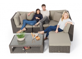 Rattanmöbel Zoey Lounge braun dicke Polster