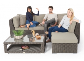 Rattanmöbel Zoey Lounge braun dicke Polster