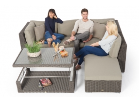 Rattanmöbel Zoey Lounge braun dicke Polster