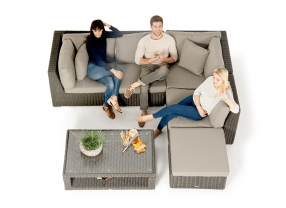 Rattanmöbel Zoey Lounge braun dicke Polster