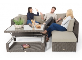 Rattanmöbel Zoey Lounge braun dicke Polster