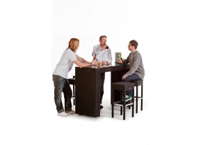 Rattan Bar Comodo schwarz