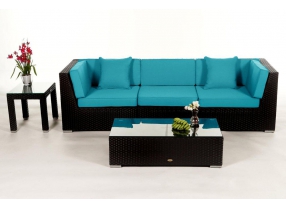 Rattan Lounge Gartenmöbel Sitzgruppe Las Lomas black